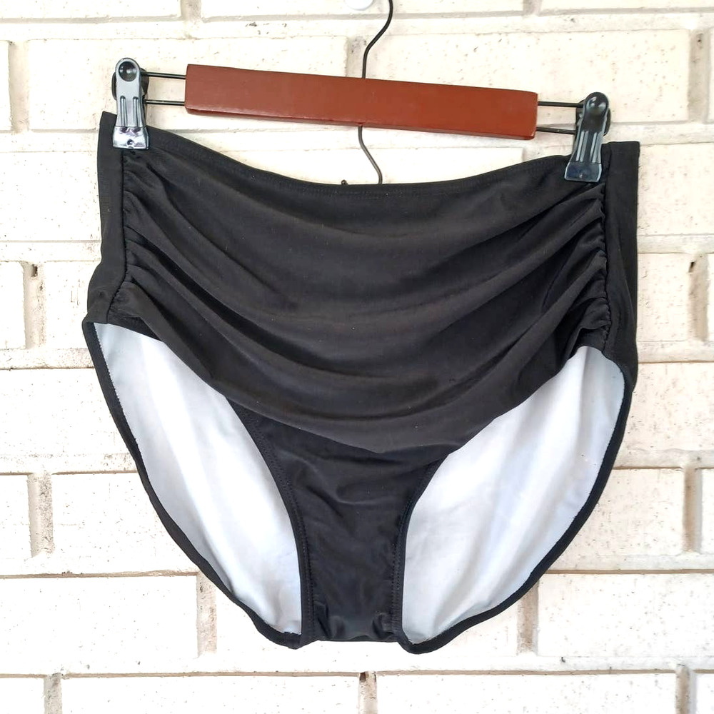 Janela Bay High Waisted Ruched Swim Bottoms